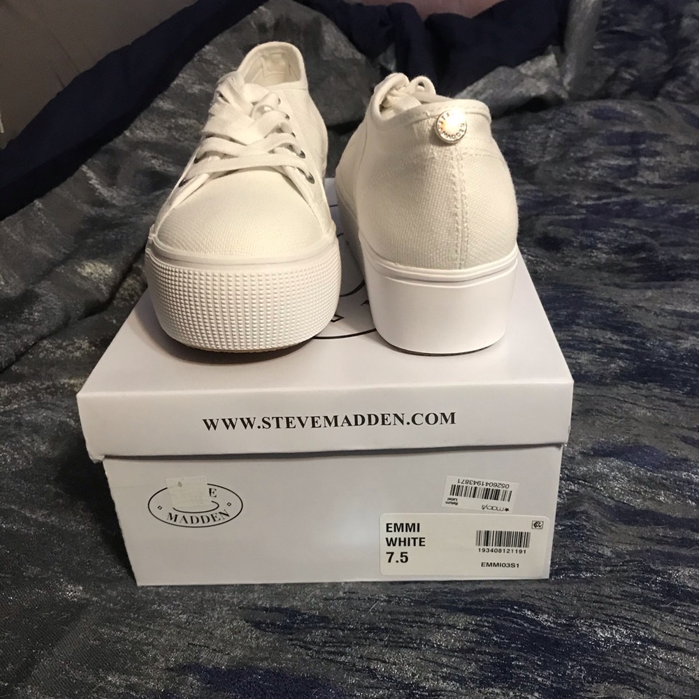 Steve Madden white platform sneakers
